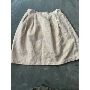 Penny Candy Ivory and Gold Pleated Skirt